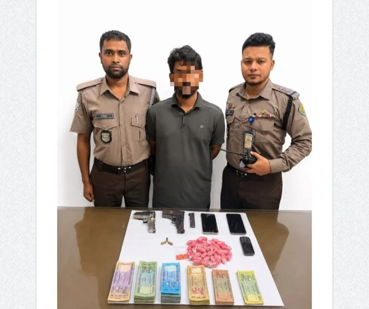 বনানীতে অ”স্ত্র ও ই”য়াবাসহ চিহ্নিত স”ন্ত্রাসী গ্রেপ্তার