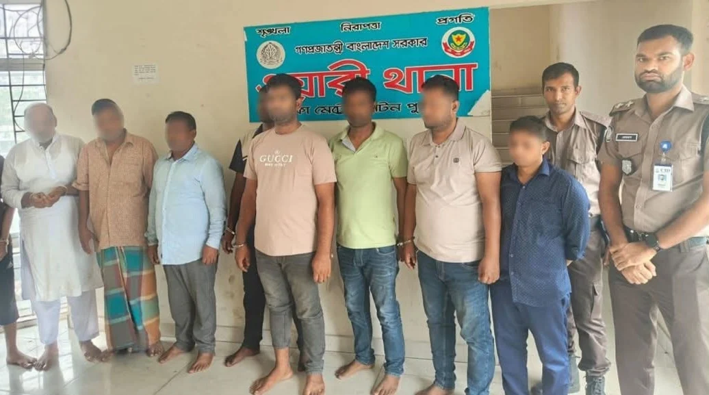 ডিবি পরিচয়ে স্বর্ণ ব্যবসায়ীকে অপহরণ: উদ্ধার ১৭ ভরি স্বর্ণ, গ্রে’ফতার ৯