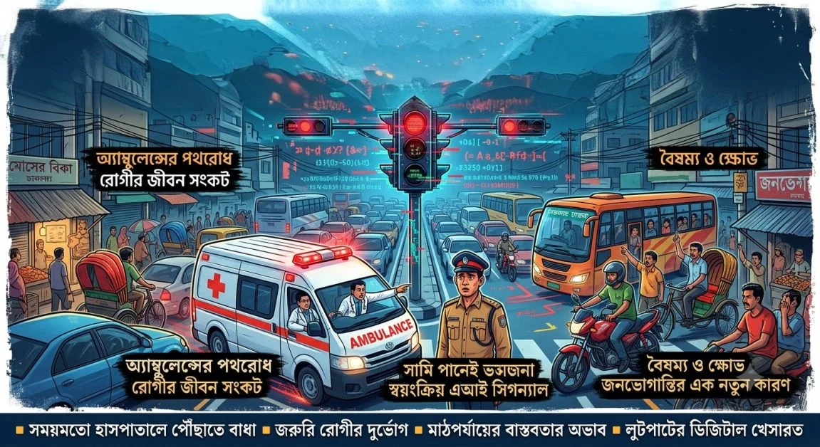 ডিজিটাল স্বপ্নের আড়ালে ট্রাফিক অব্যবস্থাপনা: এআই নিয়ন্ত্রিত সিগন্যালে ক্ষোভ ও অ্যাম্বুলেন্সের দুর্ভোগ