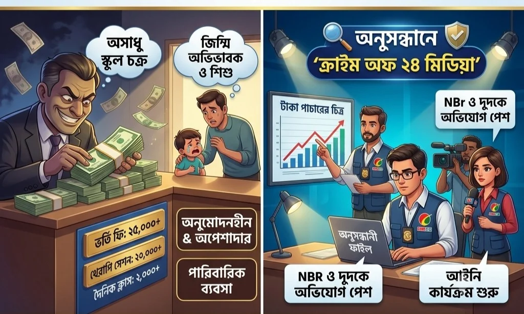 অটিজম স্কুলের নামে রাজধানীতে রমরমা বাণিজ্য: জিম্মি অভিভাবক, অনুসন্ধানে ‘ক্রাইম অফ ২৪ মিডিয়া(পর্ব ১)