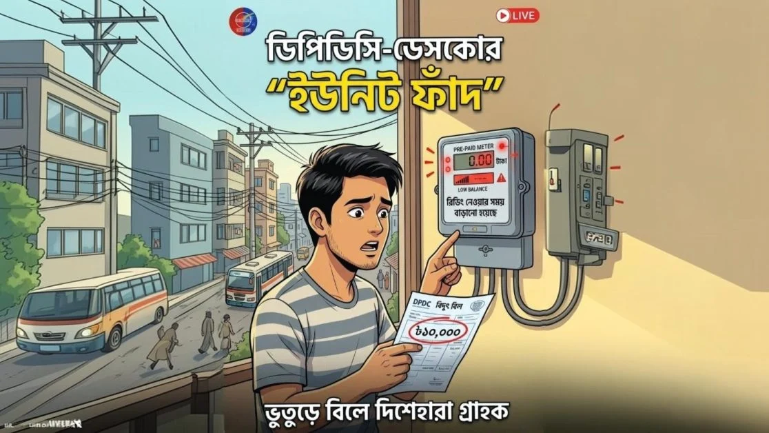 ঢাকা শহরে ডিপিডিসি ও ডেসকোর ‘ইউনিট ফাঁদ’: অস্বাভাবিক বিদ্যুৎ বিলে দিশেহারা মধ্যবিত্ত ও সাধারণ মানুষ