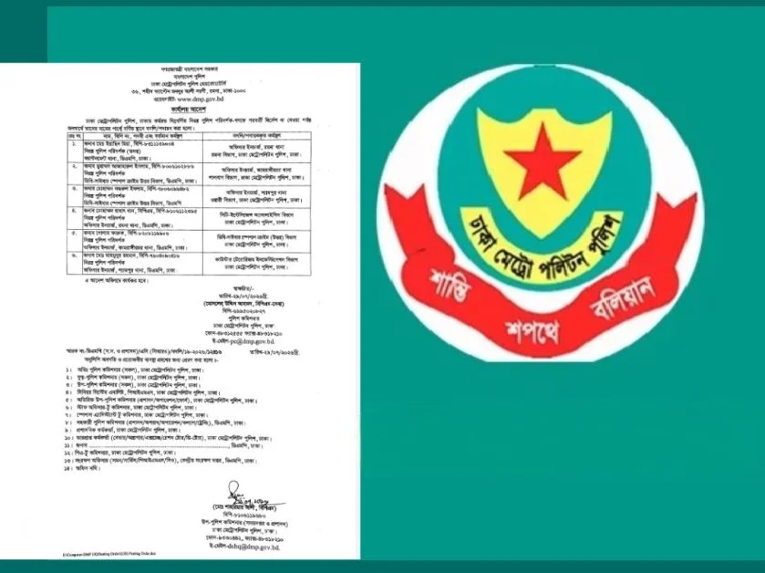 ডিএমপির ৩ থানায় নতুন ওসি, ৬ কর্মকর্তার পদায়ন